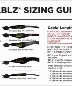 Cablz Zipz Adjustable Eyewear Retainer 14IN Universal Black Clothing & Gifts
