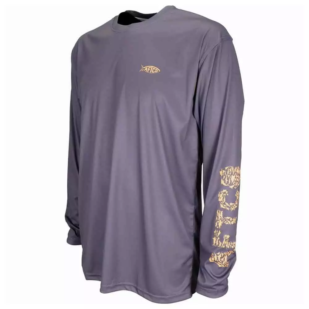 Aftco Shirt Apparel Jigfish Plum L/ Performance Dark 4 Aftco Apparel Aftco Dark Plum Jigfish L/S Performance Shirt