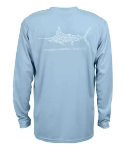 Aftco Apparel Aftco Sky Blue Jigfish L/S Proformance Shirt