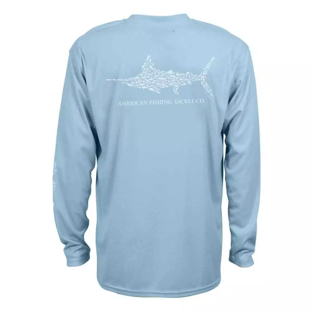 Aftco Shirt Apparel Jigfish Sky Blue L/ Proformance 3 Aftco Apparel Aftco Sky Blue Jigfish L/S Proformance Shirt