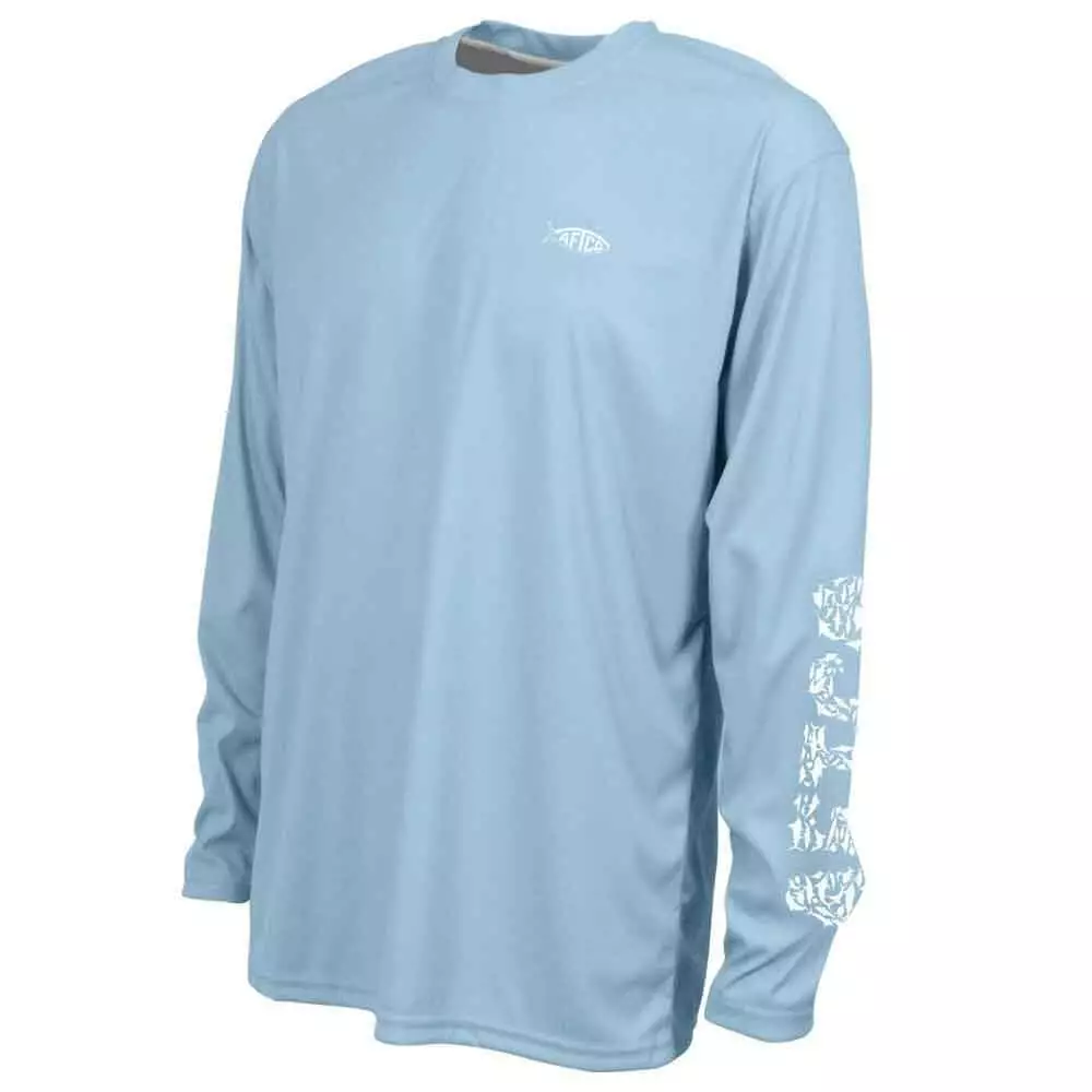 Aftco Shirt Apparel Jigfish Sky Blue L/ Proformance 4 Aftco Apparel Aftco Sky Blue Jigfish L/S Proformance Shirt