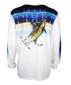 Aftco Apparel Aftco White Marlin Skin L/S Proformance Shirt Clothing & Gifts