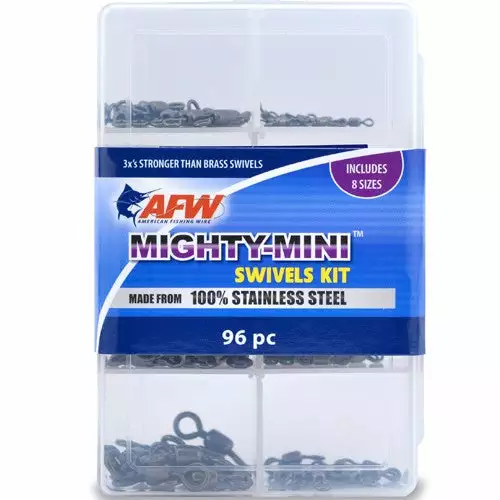 Kit Swivel Wire Afw Mini 96Pc Mighty Fishing American 3 American Fishing Wire AFW Mighty Mini Swivels Kit 96pc