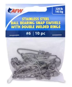 American Fishing Wire Terminal Tackle AFW Stainless Steel Ball Bearing Snap Swivels With Double Welded Rings Gunmetal Black 10PK