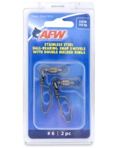 American Fishing Wire AFW Stainless Steel Ball Bearing Snap Swivels With Double Welded Rings Gunmetal Black 2PK