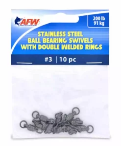 American Fishing Wire AFW Stainless Steel Ball Bearing Swivels With Double Welded Rings Gunmetal Black 10PK