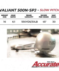 Accurate Fishing Products Reels Accurate Valiant SPJ Custom Color Single Speed Slow Pitch Jigging Reel