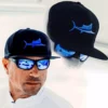 Billfish Gear Salifish Origins Flat Brim Hat Black/Blue Clothing & Gifts
