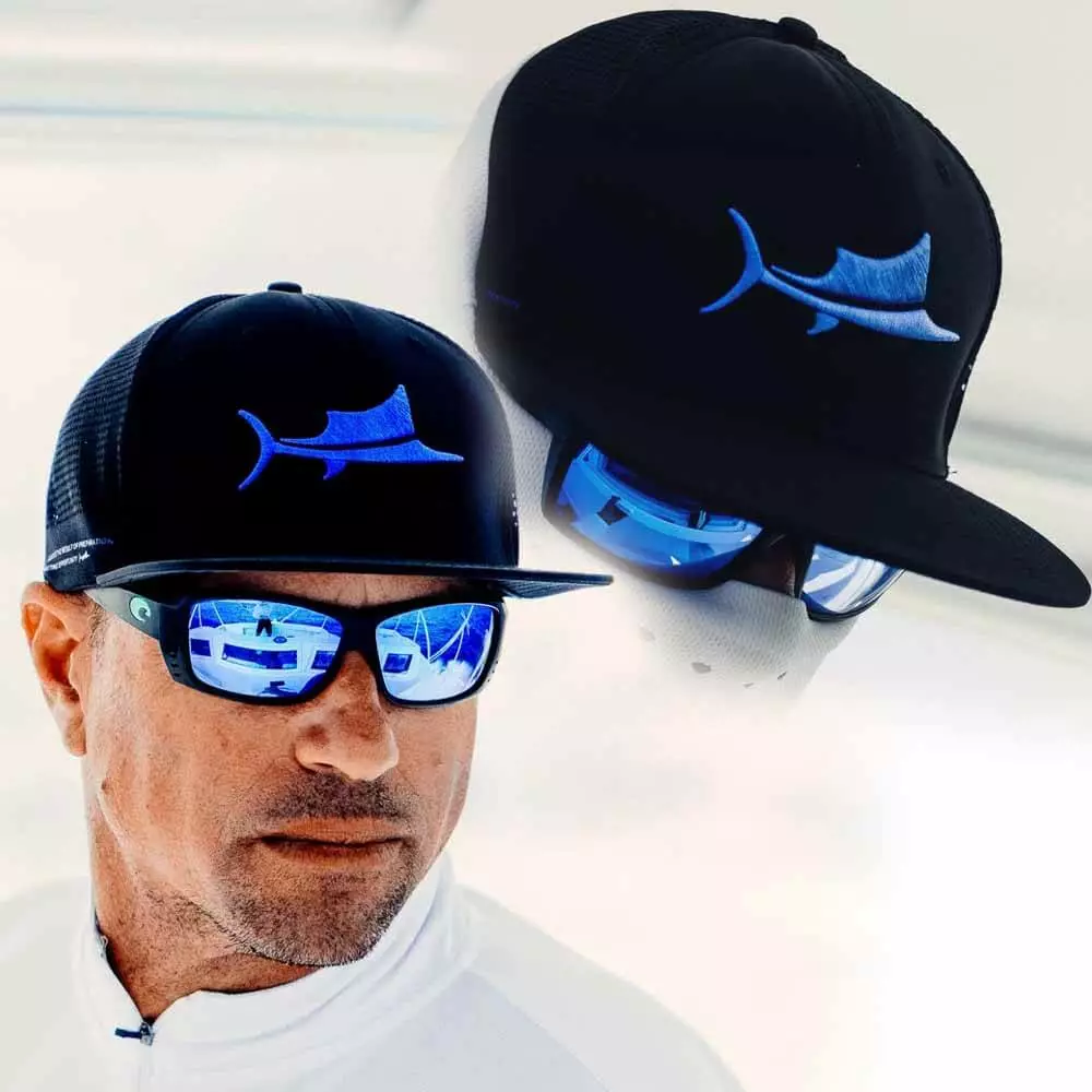 Billfish Salifish Origin Gear Brim Hat Clothing Flat Black/Blue 3 Billfish Gear Salifish Origins Flat Brim Hat Black/Blue Clothing & Gifts