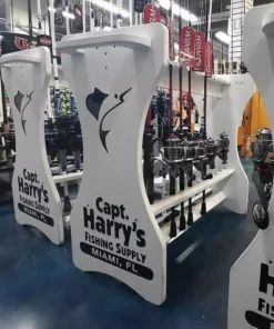 Capt. Harry's Fishing Supply White Free Standing Rod Rack 24 Rods
