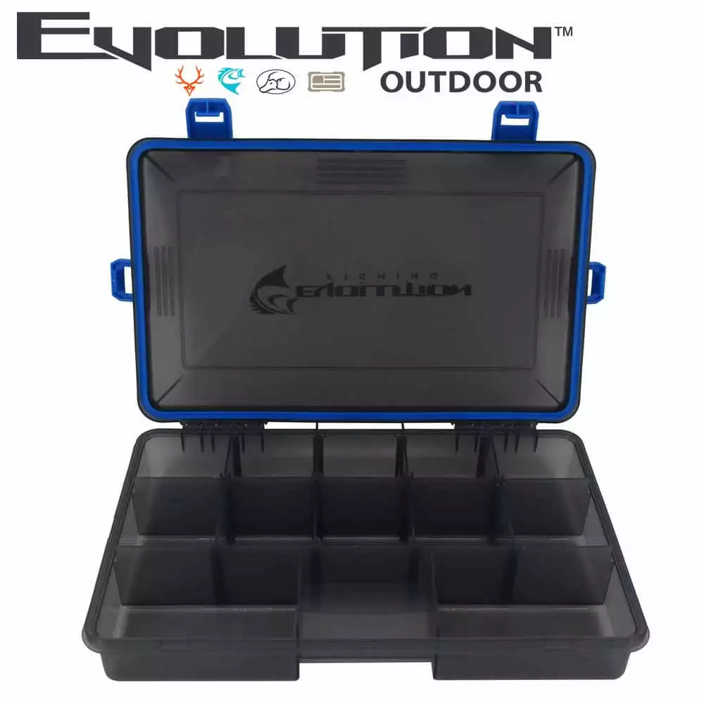 Evolution Tackle Tray 3600 4-Latch Outdoor Waterproof Fishing Blue 4 Evolution Outdoor 3600 4-Latch Blue Waterproof Tackle Tray Fishing Accessories