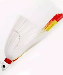 Lures First Light Tackle White Head White Body Chartreuse Red Tail Flair Hawk Snook Jig