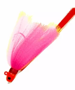First Light Tackle Orange Head Chartreuse Pink Body Red Tail Flair Hawk Snook Jig