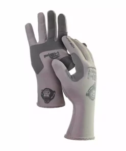 Fish Monkey Lt Grey Full Finger Guide Gloves FM10 Fishing Gloves