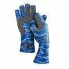 Fish Monkey Glove Fm11 Fishing Water Camo Half Finger Guide Blue 1 Fish Monkey Blue Water Camo Half Finger Guide Gloves FM11 Fishing Accessories
