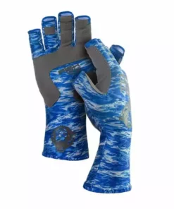Fish Monkey Blue Water Camo Half Finger Guide Gloves FM11 Fishing Accessories