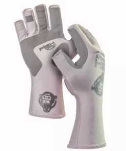 Fish Monkey Lt Grey Half Finger Guide Gloves FM11 Fishing Accessories
