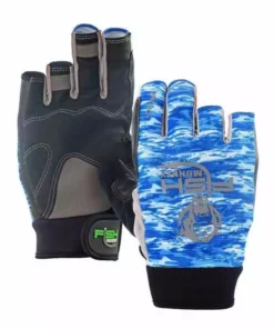 Fish Monkey Half Finger Guide Gloves Bluewater Camo FM15 Fishing Accessories