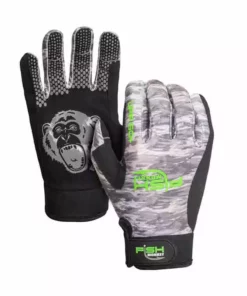 Fish Monkey Grey Water Camo Free Style Custom Fit Gloves FM22 Fishing Gloves