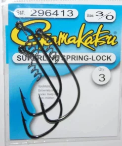 Gamakatsu 296413 3/0 Superline Spring Lock Hooks 3PK
