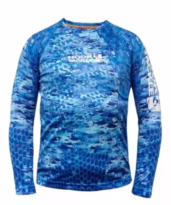 Clothing & Gifts Hook & Tackle Youth Charcoal Fishtek L/S Performance Shirt