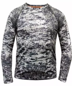 Hook & Tackle Youth Grey Camo Billfish L/S Performance Shirt