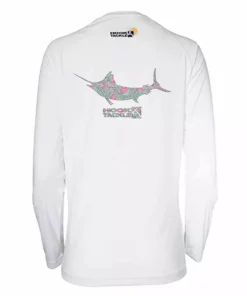 Hook & Tackle Women's Marlin Lace Wicked L/S Fishing Performance Shirt White Clothing & Gifts