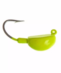 Hook-Up Lures Jigs Hookup Lures Big Jig Heads 6/0 Duratin Hook 1OZ Chartreuse 3pk