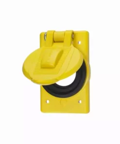 Hubbell HBL74CM25WOA 20A OR 30A SINGLE LIFT COVER PLATE YELLOW