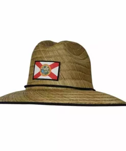 Hook & Tackle Florida Lifeguard Fishing Stretch Fit Straw Hat Clothing & Gifts
