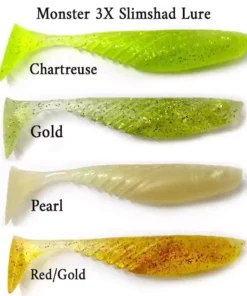 Monster3X Monster 3X Slimshad 3 3/4In 5Pk Swim Bait Lure Lures