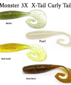 Monster3X Monster 3X X-Tail 3 1/4In 5Pk Curly Tail Lure