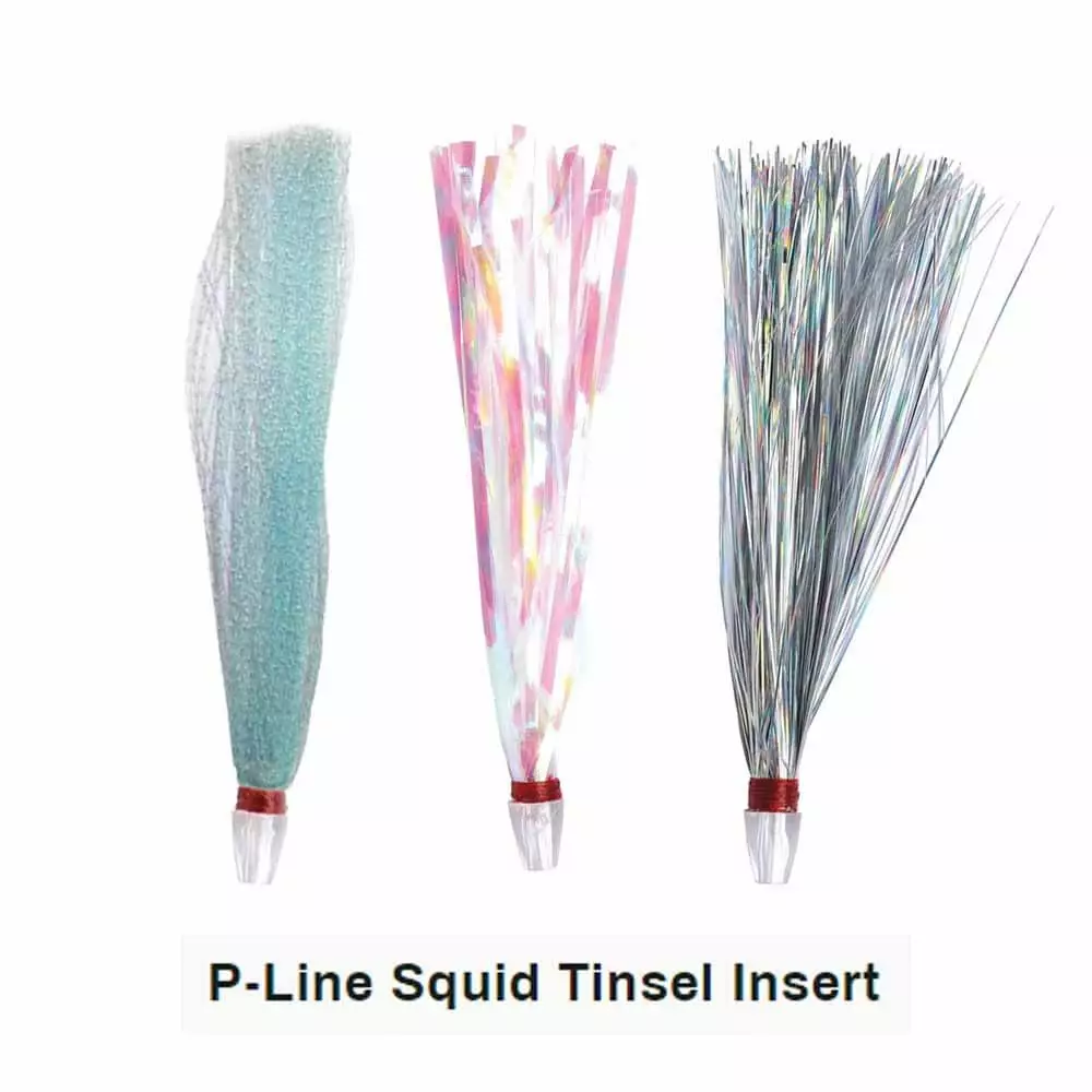 Lure Tinsel Squid Insert P-Line 3Pk 4.5In 3 Lures P-Line 4.5In Tinsel Squid Inserts 3Pk