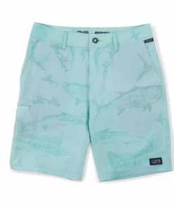 Pelagic Turquoise Deep Sea Gyotaku Shorts Clothing & Gifts