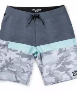 Pelagic Light Grey Fish Camo Stacked Blue Water Short Clothing & Gifts