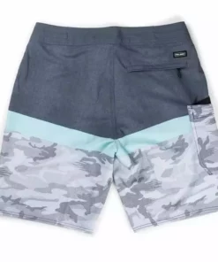 Pelagic Light Grey Fish Camo Stacked Blue Water Short Clothing & Gifts
