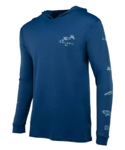 Pelagic Smokey Blue Aquatek Hoodie Gyotaku L/S Performance Shirt