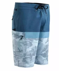 Pelagic Slate Blue Water Fish Camo Stacked Short Clothing & Gifts