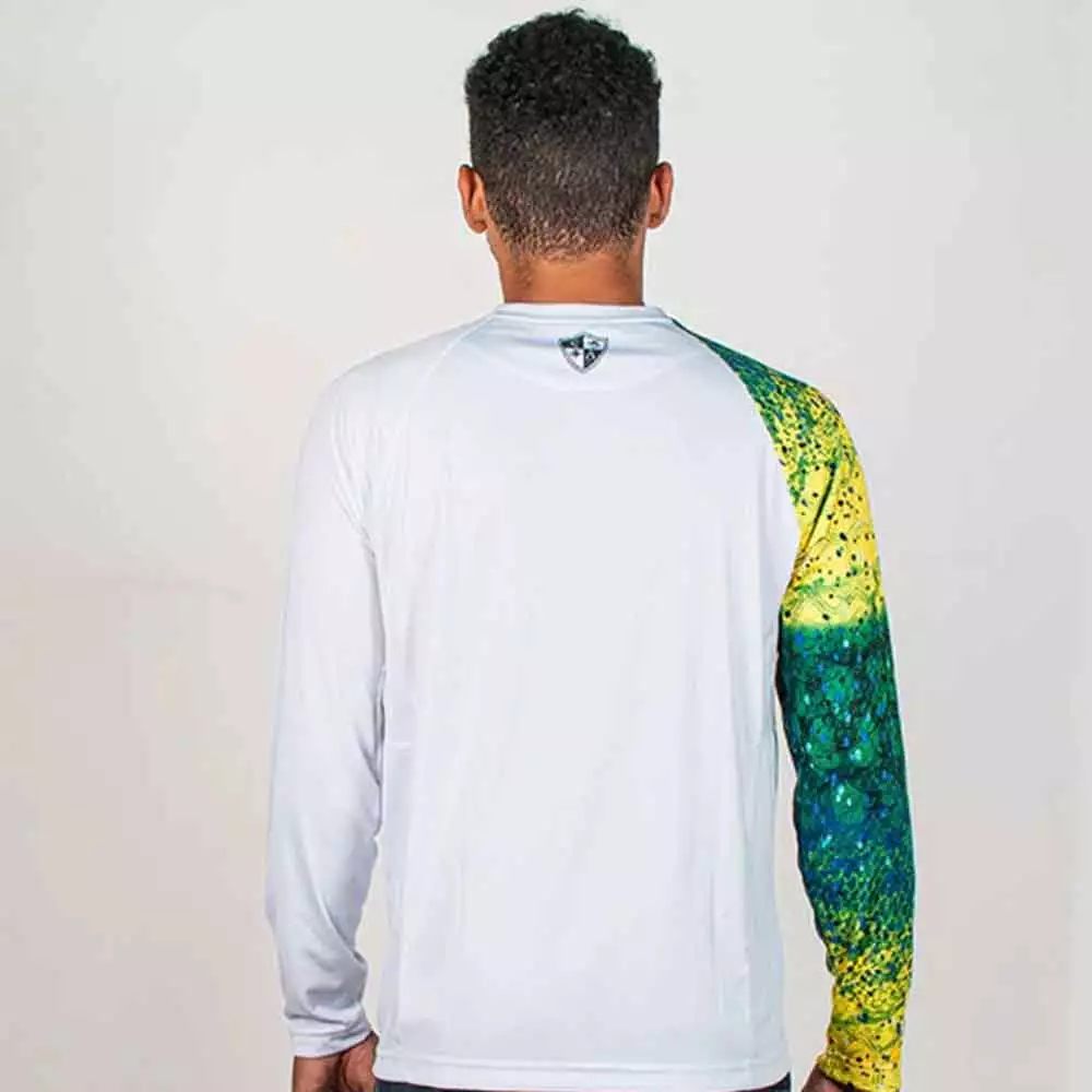Sa Company Sa Shirt White Mahi Fade L/ Performance 4 SA Company SA White Mahi Fade L/S Performance Shirt