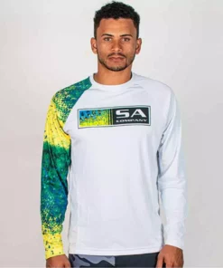 SA Company SA White Mahi Fade L/S Performance Shirt