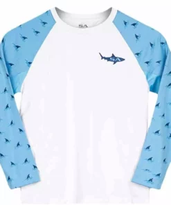 SA Company Clothing & Gifts SA Kids White Baby Shark L/S Performance Shirt