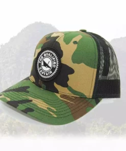 The Qualified Captain Clothing & Gifts The Qualified Embroidered Patch Green Camo/Black Trucker Hat