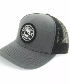 Clothing & Gifts The Qualified Captain Embroidered Charcoal/Black Trucker Hat