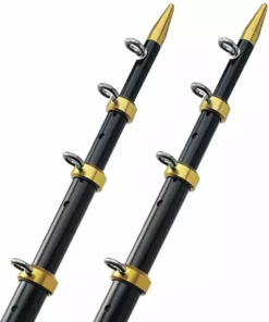 Marine, Boating & Outdoor Taco Marine OT Aluminum 18FT Black/Gold Tele-Outrigger Poles