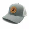 The Qualified The Qualified Captain Patch Hat Clothing Leather Captain Grey/White 2 The Qualified Captain Clothing & Gifts The Qualified Leather Patch Captain Grey/White Hat