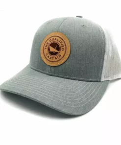The Qualified Captain Clothing & Gifts The Qualified Leather Patch Captain Grey/White Hat