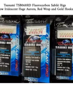 Terminal Tackle Tsunami TSB068RD Glow Iridescent Hage Aurora Fluorocarbon Sabiki Rig