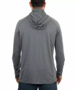 Aftco Apparel Aftco Space Grey Heather Barracuda Geocool L/S Hooded Performance Shirt With Mask