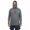 Aftco Apparel Aftco Space Grey Heather Barracuda Geocool L/S Hooded Performance Shirt With Mask