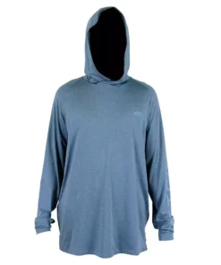 Aftco Apparel Aftco Space Blue Heather Samurai 2 L/S Hooded Performance Shirt Clothing & Gifts